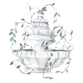 水彩绘画雕像图案