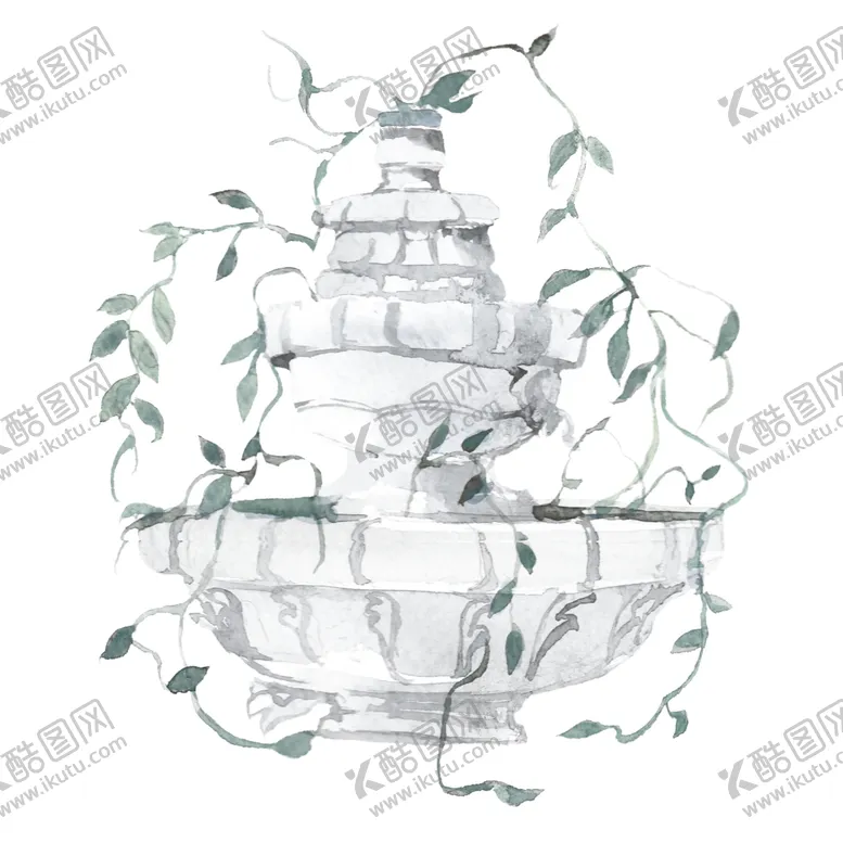 编号：84683506272047053173【酷图网】源文件下载-水彩绘画雕像图案