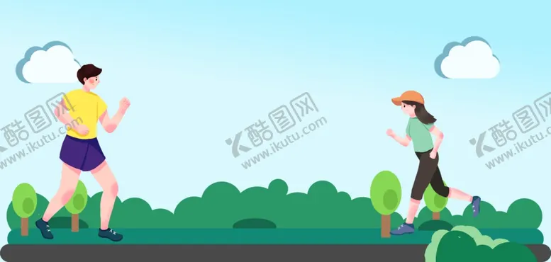 编号：56212404031611254763【酷图网】源文件下载-户外两人活力跑步场景