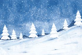 冬季雪景插画图案