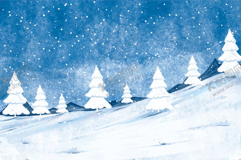 编号：65145610300242439760【酷图网】源文件下载-冬季雪景插画图案