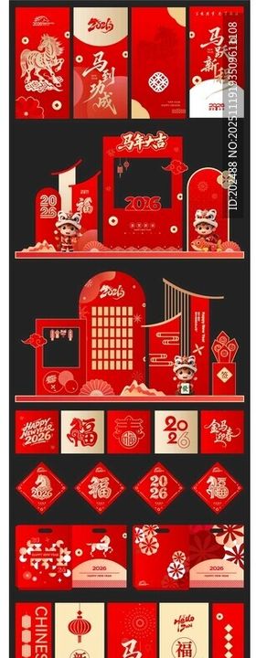 马年新年春节美陈挂布