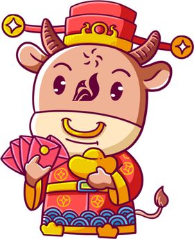 卡通牛年2021新对联素材