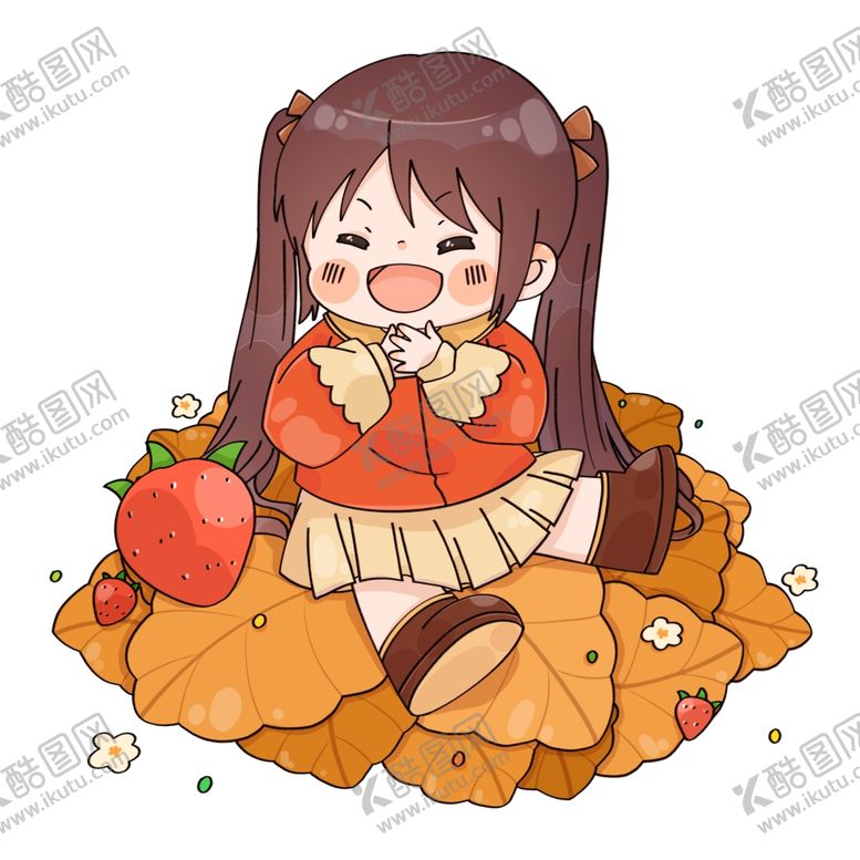 编号：61661502190046414478【酷图网】源文件下载-可爱女孩植物插画