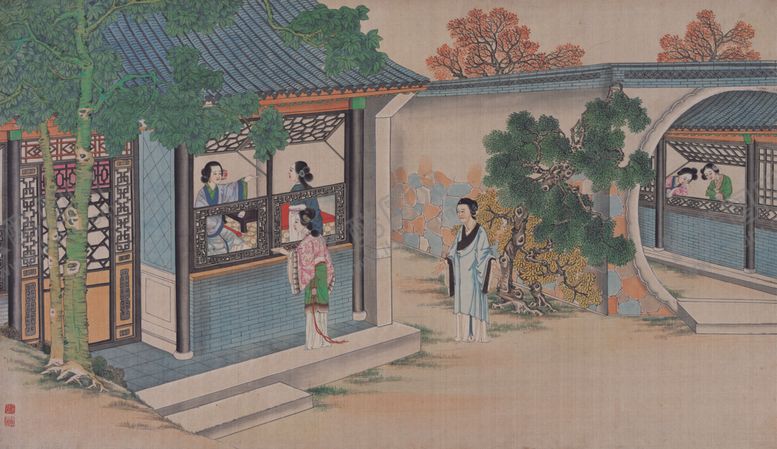 编号：80422205140333208521【酷图网】源文件下载-红楼梦场景精美工笔画