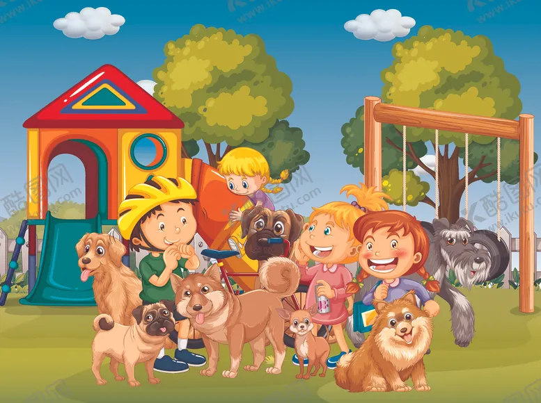 编号：72862511010154374259【酷图网】源文件下载-卡通儿童和动物