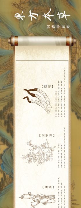 东方本草药材长图海报