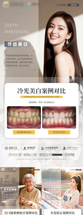 口腔人物案例对比海报