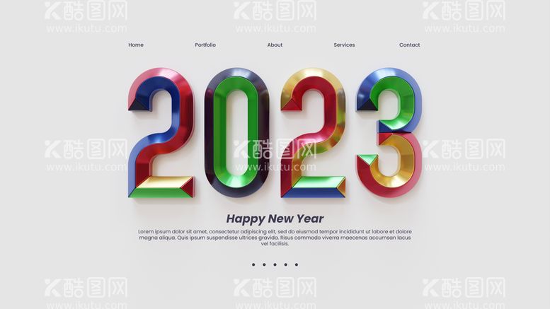 编号：73975710182233519126【酷图网】源文件下载-创意2023年新年兔年数字字体