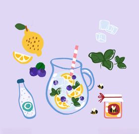 矢量果汁甜品食物素材