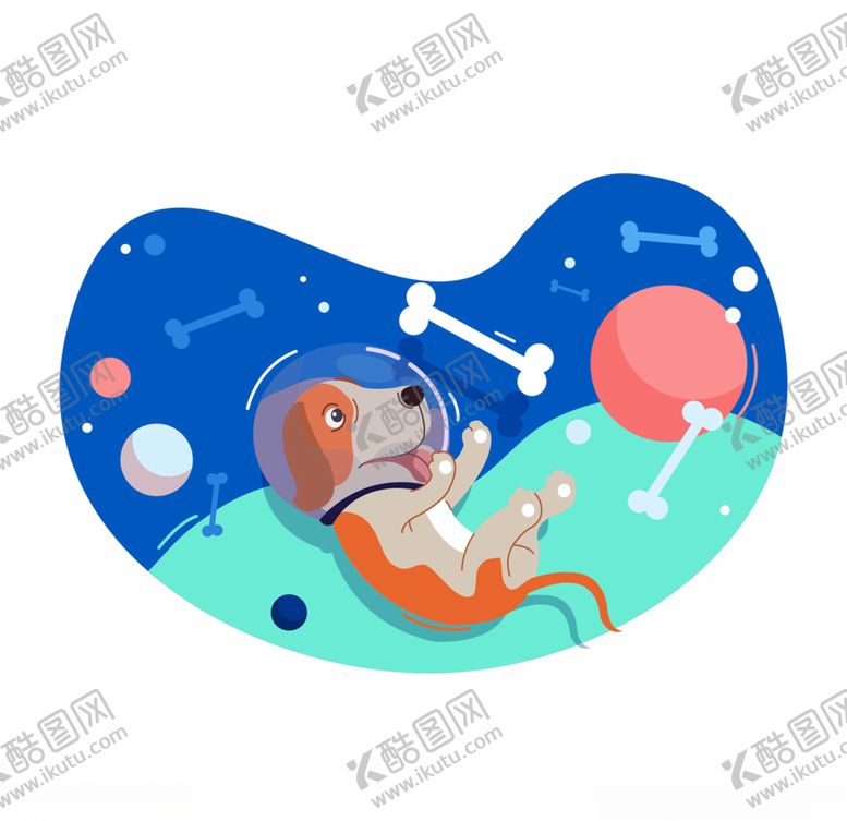 编号：62979207052101582178【酷图网】源文件下载-创意遨游太空的狗