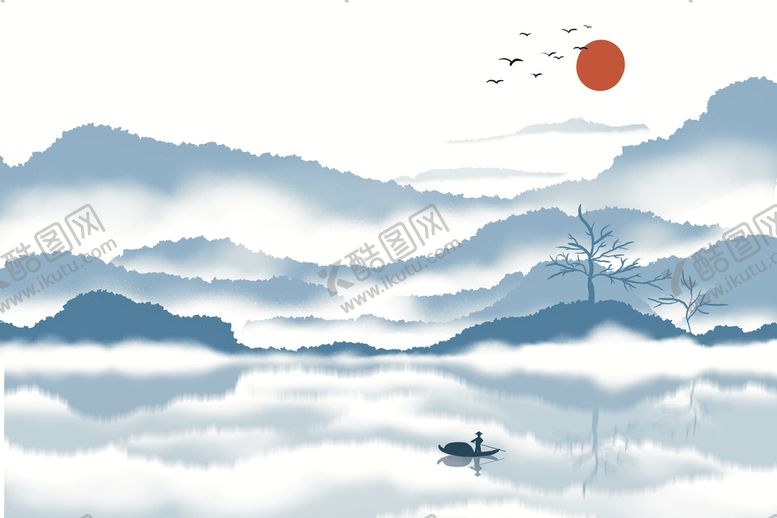 编号：12485309152026199654【酷图网】源文件下载-中国风山水国风水墨风