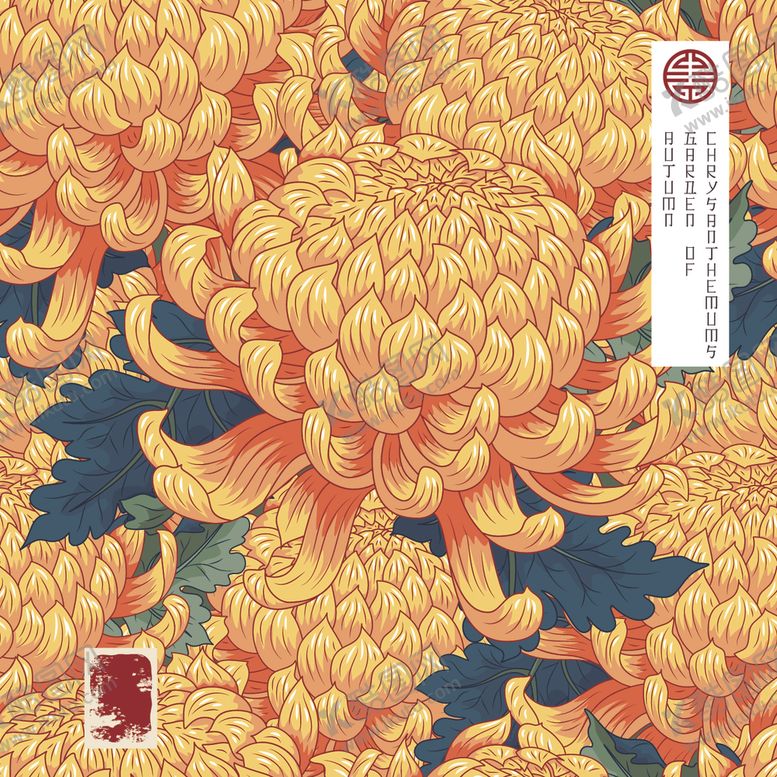 编号：99800610140814096853【酷图网】源文件下载-菊花印花