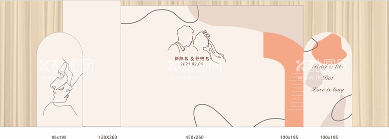 编号：61340111081305499040【酷图网】源文件下载-结婚婚礼舞台KT板香槟色