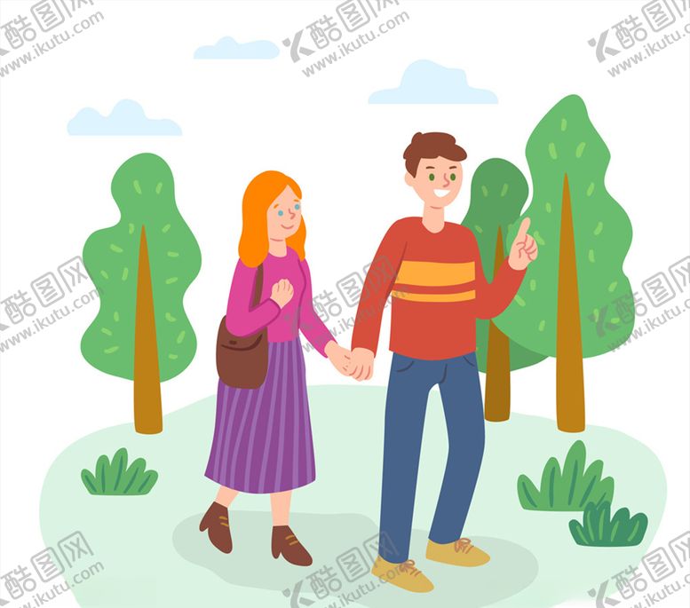 编号：11942409171155314315【酷图网】源文件下载-创意约会散步的男女