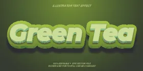 绿茶3D立体EPS艺术字效果