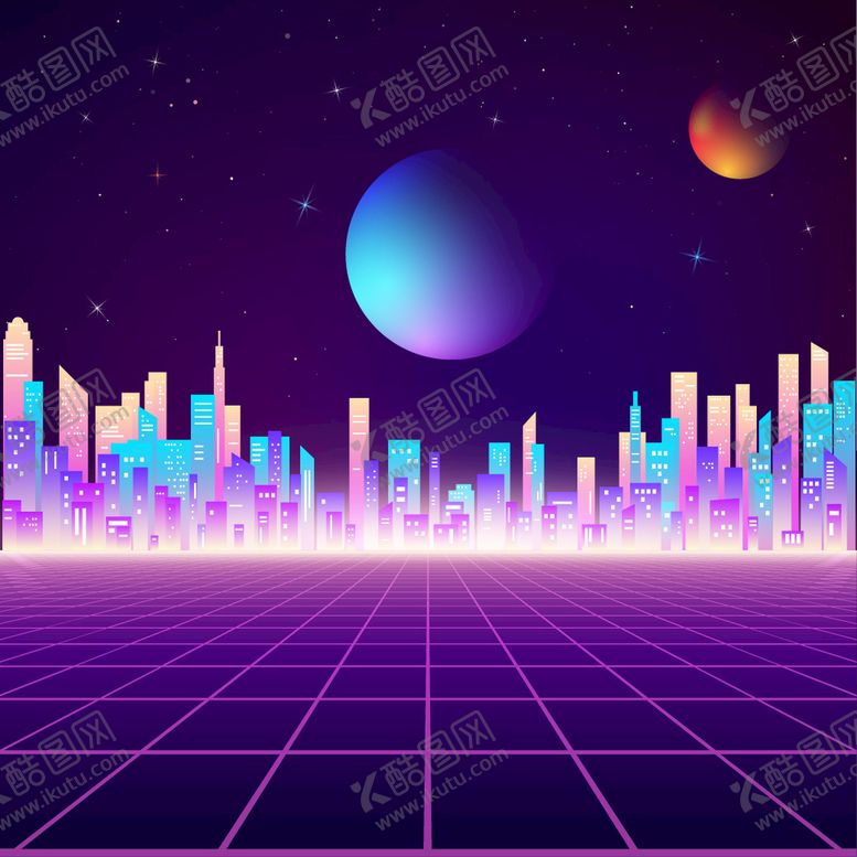 编号：20739609190638360178【酷图网】源文件下载-霓虹城市
