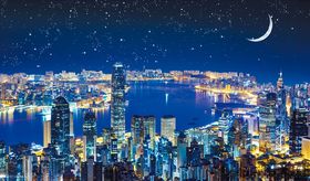 卡通月亮背景墙