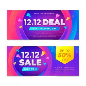 双十二促销横幅设计