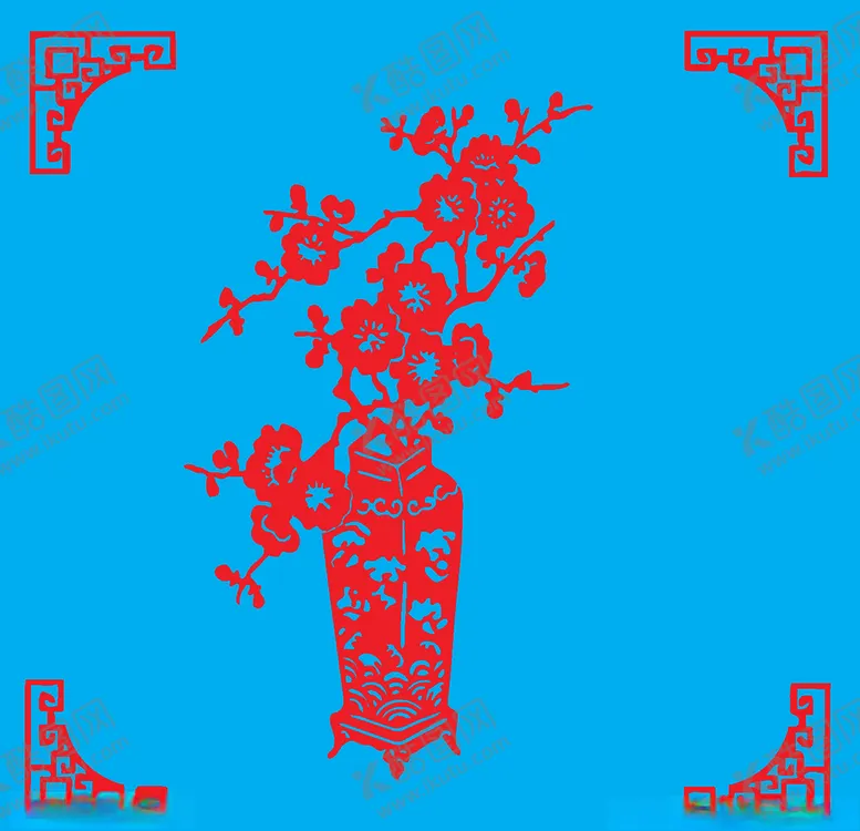 编号：49329803140842252449【酷图网】源文件下载-梅花剪纸