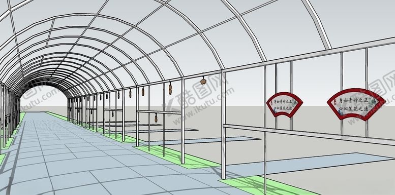 编号：97869010102240056771【酷图网】源文件下载-拱形长廊花架造型牌吊牌