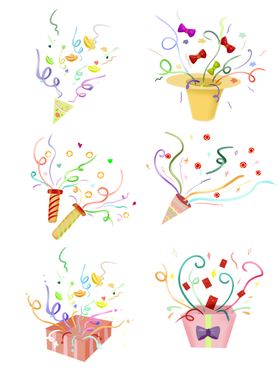 飘带彩带喜庆彩色祝贺缤纷飘带图