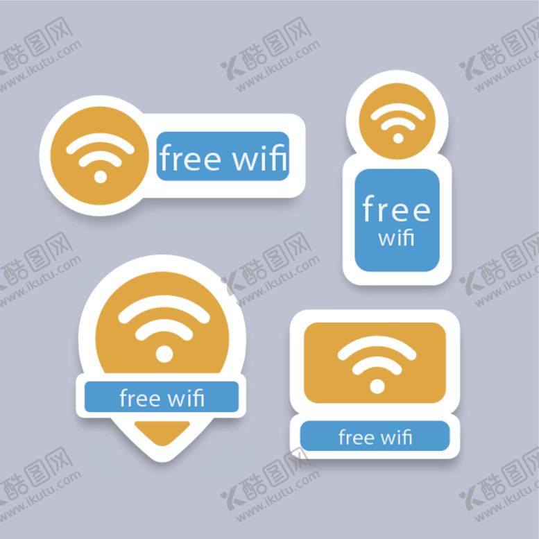 编号：55894006232101568127【酷图网】源文件下载-wifi图标信号标志