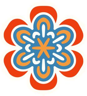 彩色复古花纹透明底免抠图