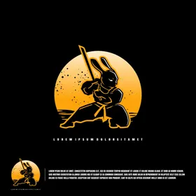 标志设计logo黄色花纹手绘