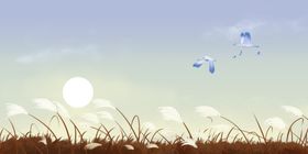 芦苇国风古风背景海报素材