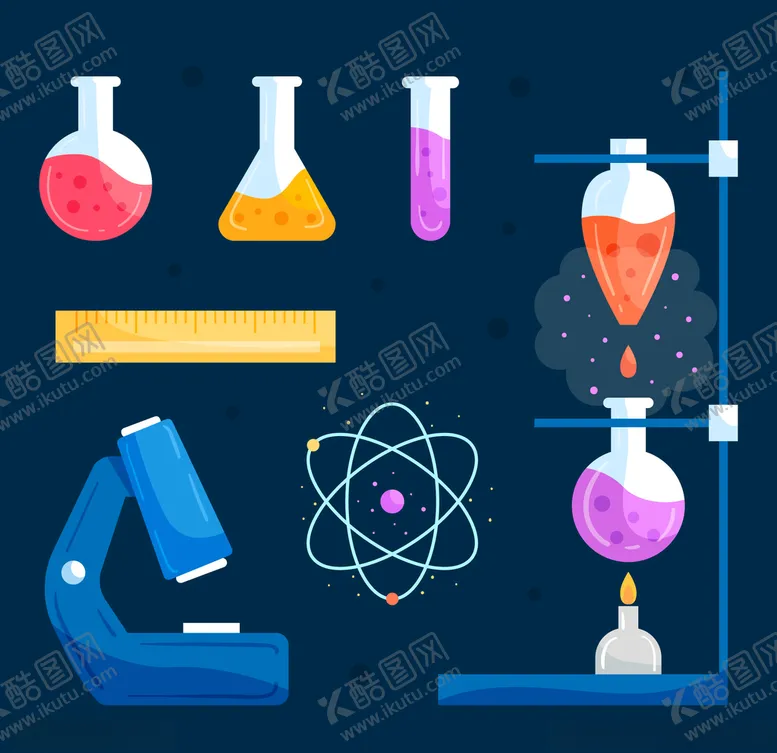 编号：75229410181435494516【酷图网】源文件下载-矢量科学实验器材