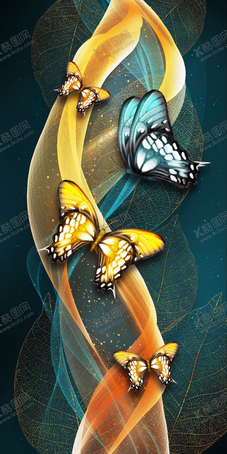 编号：68019205051709557590【酷图网】源文件下载-新中式蝴蝶装饰画