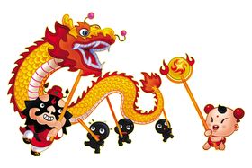 金龙插画免扣纹色