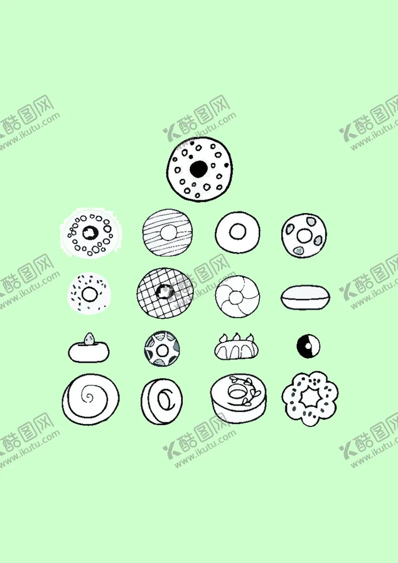 编号：43976901191739026922【酷图网】源文件下载-简笔画糕点