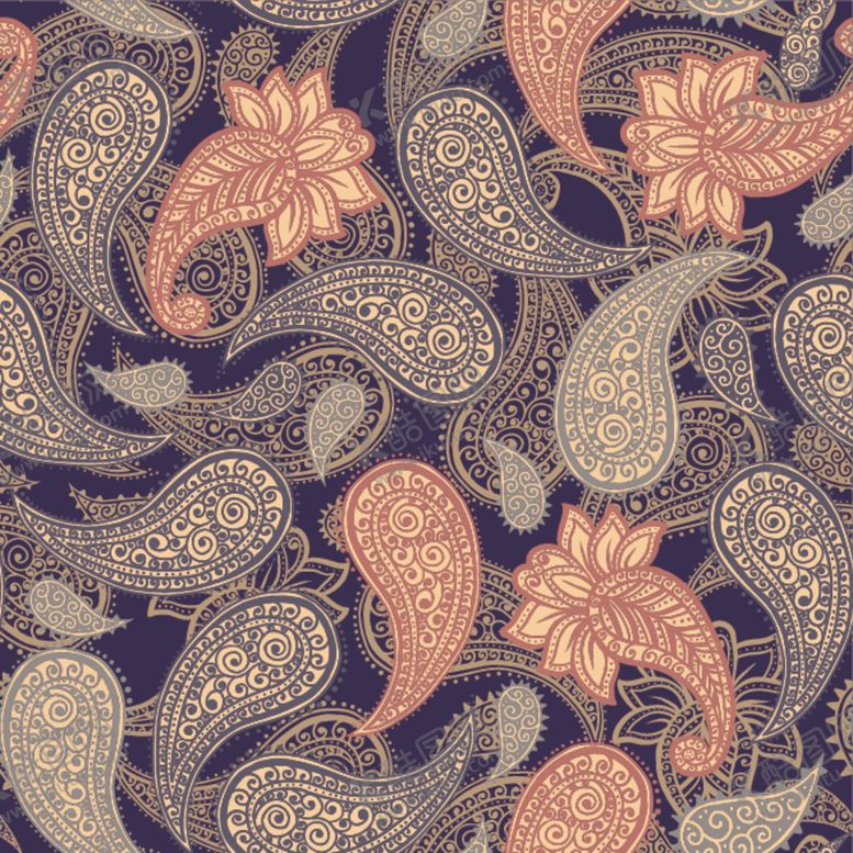 编号：91970710050721258790【酷图网】源文件下载-复古花纹无缝图案