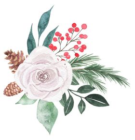 小清新水彩植物花朵