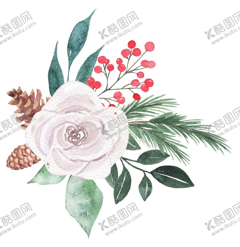 编号：24627809132311407312【酷图网】源文件下载-小清新水彩植物花朵