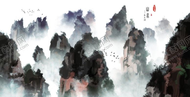 编号：38766706182314552343【酷图网】源文件下载-中国风新中式山水画