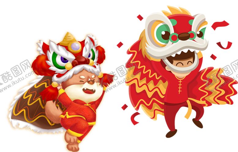 编号：46591310020405481703【酷图网】源文件下载-卡通舞狮