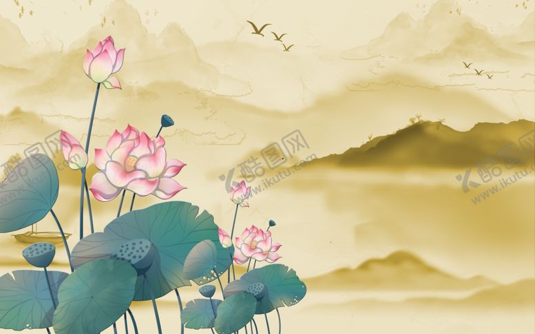 编号：44757506281358078907【酷图网】源文件下载-工笔花鸟背景墙装饰画