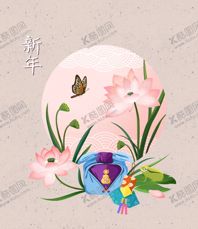 编号：37553504132324086656【酷图网】源文件下载-韩风春节海报图片