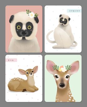 手绘卡通动物图片