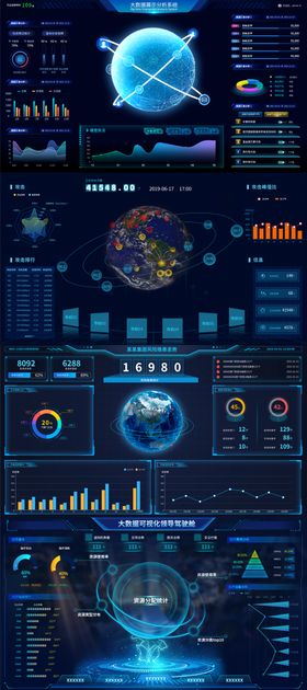 大数据可视化领导驾驶舱软件UI界面