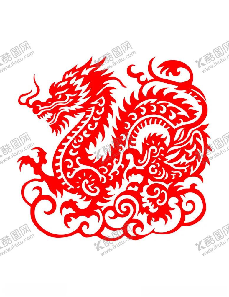 编号：32912201210055513045【酷图网】源文件下载-剪纸龙
