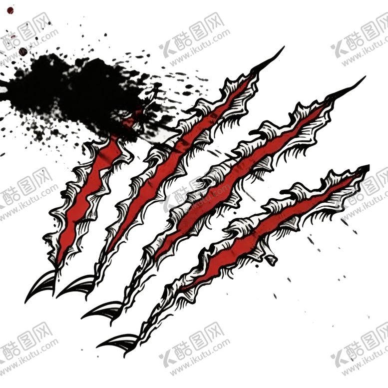 编号：43914904250334063798【酷图网】源文件下载-血爪抓痕图案设计