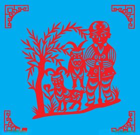放羊剪纸