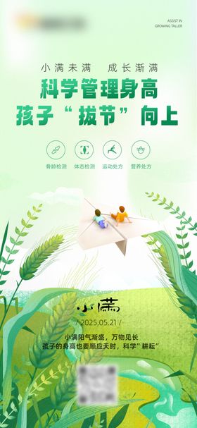 身高管理小满节气海报