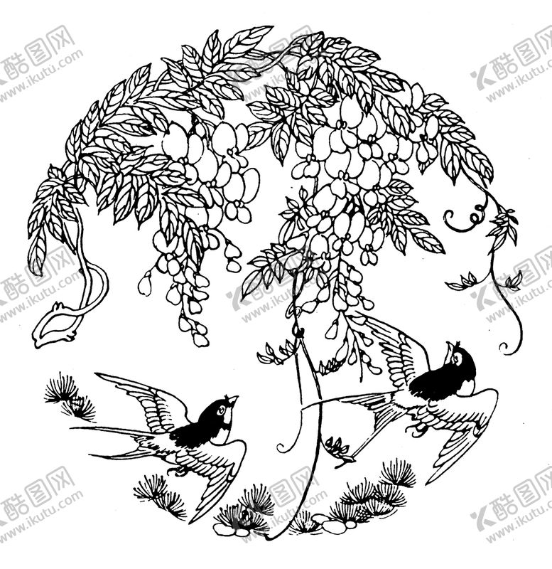编号：51238011112349464990【酷图网】源文件下载-花鸟纹样 古代花鸟 中国 古代