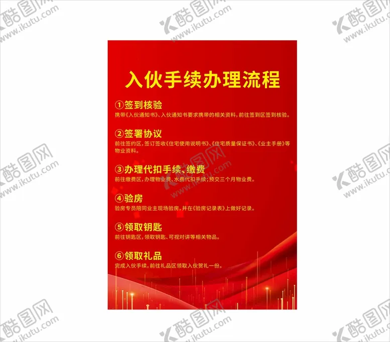 编号：65398612071846447143【酷图网】源文件下载-地产入伙流程