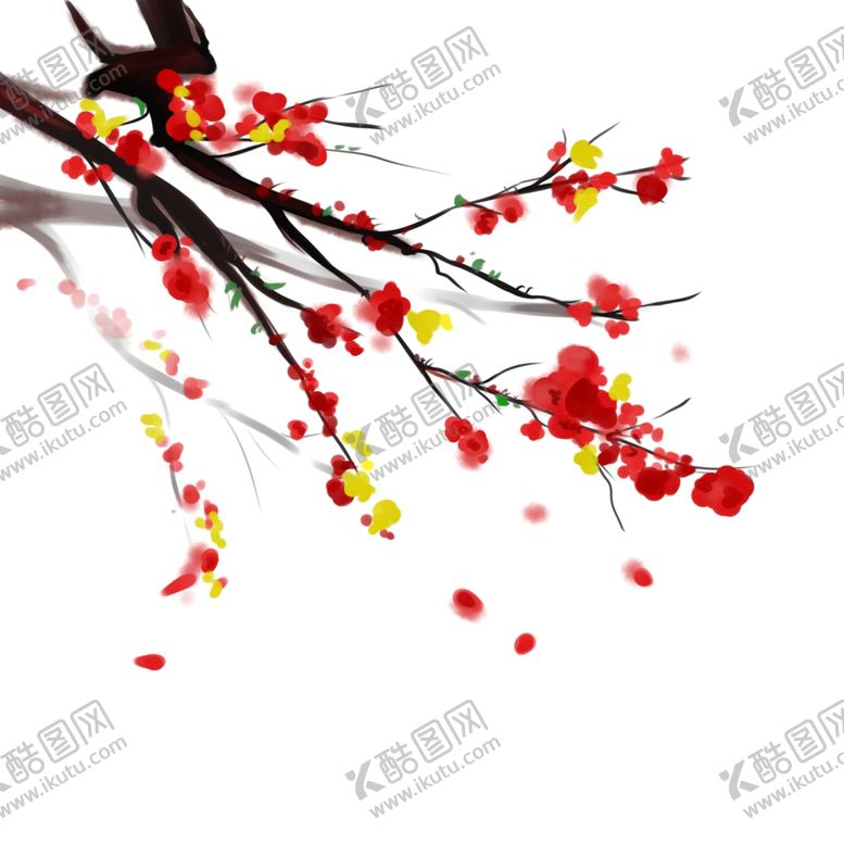 编号：53491610011657284450【酷图网】源文件下载-国画梅花